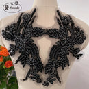 Handmade Rhinestone Flower Patches – 1 Pair Sparkling Mirror Glass Appliques for Gowns & Accessories