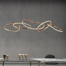 Rose Gold LED Chandelier – Modern Circle Rings Lustre, Hanging Lights for Home Decor
