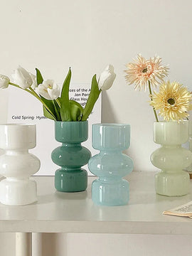 Nordic Glass Vase Flower Bottle Arrangement Container Hydroponics Plant Bottle Desktop Ornament Home Decor Accessory