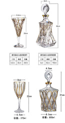 Crystal Glass Golden Red Wine Glass High Foot Wine Cup High-end Wine Set Gift Box Set Pair Cup