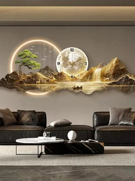 Luxury LED Wall Clock – Minimalist Aesthetic Wall Watch for Living Room, Silent Nordic Horloge Murale Home Decor