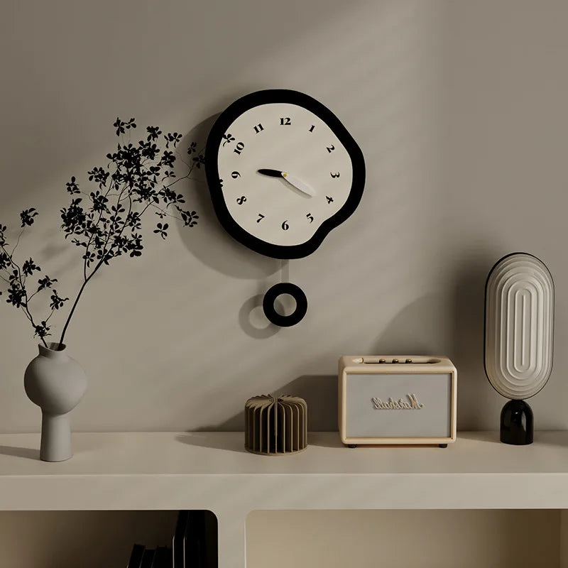 MOMO Scandinavian Wall Clock Restaurant Ins Clock Celebrity Clock Wall Clock Living Room Bedroom Super Silent Clock Living Room