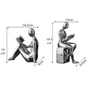 Modern Girl Figurine Bookend Set – Ceramic Desktop Ornament & Functional Book Shelf Stopper