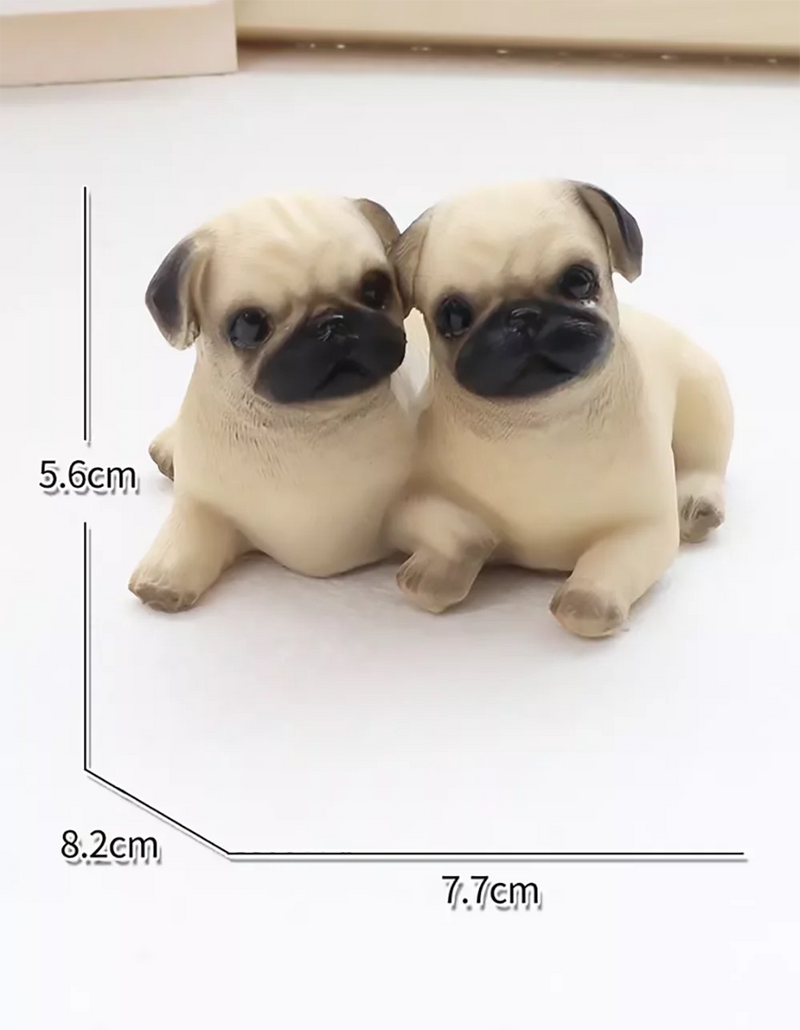 Pair of Pug Dog Statues – Resin Animal Ornaments for Home, Office & Children’s Birthday Gifts