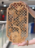 Handcrafted Camphor Wood Carving Wall Art – Chinese Classical Hollow Design for Elegant Home Decoration