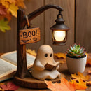 3D Resin Ghost Reading Lantern – Cute Halloween Ghost Night Light for Indoor Home Decor
