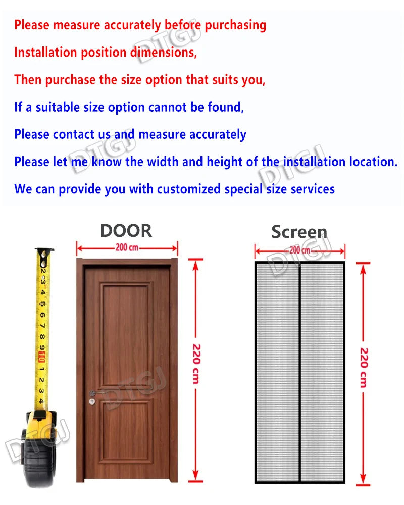 Insect-Proof Magnetic Screen Door – Black Mesh Curtain for Mosquito & Fly Protection Indoors