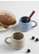 Cute Creative Ceramic Coffee Mug in Handmade Nordic Design 250ml for Breakfast Milk Cup Home Decor Art and as Gifts