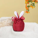 10Pcs/lot Easter Bunny Rabbit Bags Ears Velvet Bag Gift Box Sugar Box Wedding Candy Box Creative Cute Easter Decor Mixed Colour