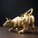 Vilead Resin Gold Wall Street Bull OX Statue Ornament Office Desk Decorative Living Room Interior Home Decoration Accessories