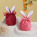 10Pcs/lot Easter Bunny Rabbit Bags Ears Velvet Bag Gift Box Sugar Box Wedding Candy Box Creative Cute Easter Decor Mixed Colour