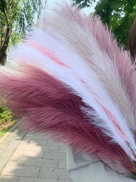 5pcs 100cm Artificial Pampas Grass Dried Reed Flowers Bouquet Wedding Party Decoration Home Room DIY Fake Plant Decor Supplies