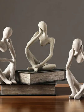 Nordic Abstract Woman Sculpture – Vilead Resin Thinker Figurine for Modern Home Decoration