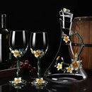 Exquisite Enamel Wine Glass Crystal Glass Champagne Cup Wineglass Drinking Glasses Cups Vintage Goblet Luxury Set Whiskey Dining