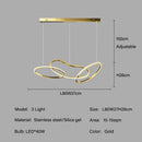 Rose Gold LED Chandelier – Modern Circle Rings Lustre, Hanging Lights for Home Decor