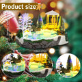 Holiday Table Décor LED Light Up Christmas Village Scene with Snowy Bridge, Pine Trees & Swans on Ice Pond