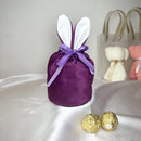 10Pcs/lot Easter Bunny Rabbit Bags Ears Velvet Bag Gift Box Sugar Box Wedding Candy Box Creative Cute Easter Decor Mixed Colour