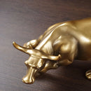 Vilead Resin Gold Wall Street Bull OX Statue Ornament Office Desk Decorative Living Room Interior Home Decoration Accessories