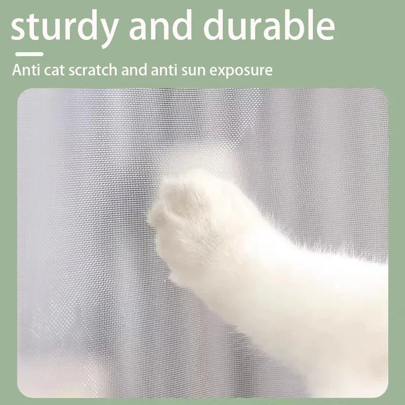 White Magnetic Screen Door – Mosquito Proof Diamond Mesh Curtain with Self-Adhesive Design