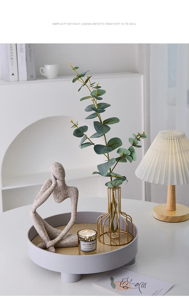 Nordic Abstract Woman Sculpture – Vilead Resin Thinker Figurine for Modern Home Decoration