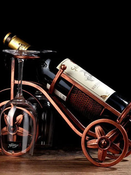 Wine Rack Like A Bike With Bottle And Glass Holder For Décor