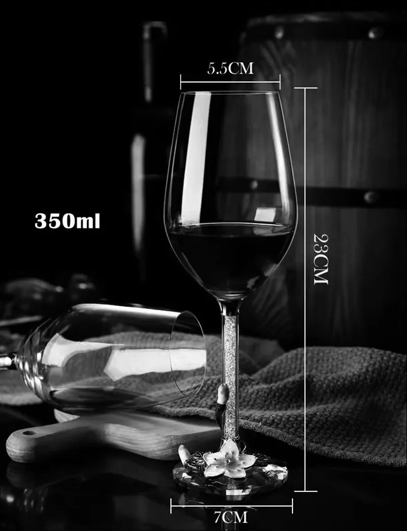 Exquisite Enamel Wine Glass Crystal Glass Champagne Cup Wineglass Drinking Glasses Cups Vintage Goblet Luxury Set Whiskey Dining