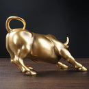 Vilead Resin Gold Wall Street Bull OX Statue Ornament Office Desk Decorative Living Room Interior Home Decoration Accessories