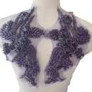 Handmade Rhinestone Flower Patches – 1 Pair Sparkling Mirror Glass Appliques for Gowns & Accessories