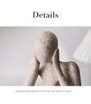 Nordic Abstract Woman Sculpture – Vilead Resin Thinker Figurine for Modern Home Decoration