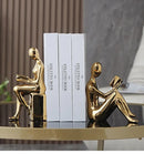 Modern Girl Figurine Bookend Set – Ceramic Desktop Ornament & Functional Book Shelf Stopper