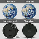 Blue Marble Earth Globe LED Clock – Digital Wall Clock for Bedroom, Home Decor, Electric Desk Display