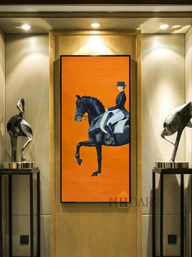 Wall Art of Classic Modern Horse Racing Canvas Poster in Scandinavian Style for Bedroom and Living Room