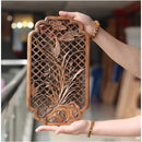 Handcrafted Camphor Wood Carving Wall Art – Chinese Classical Hollow Design for Elegant Home Decoration