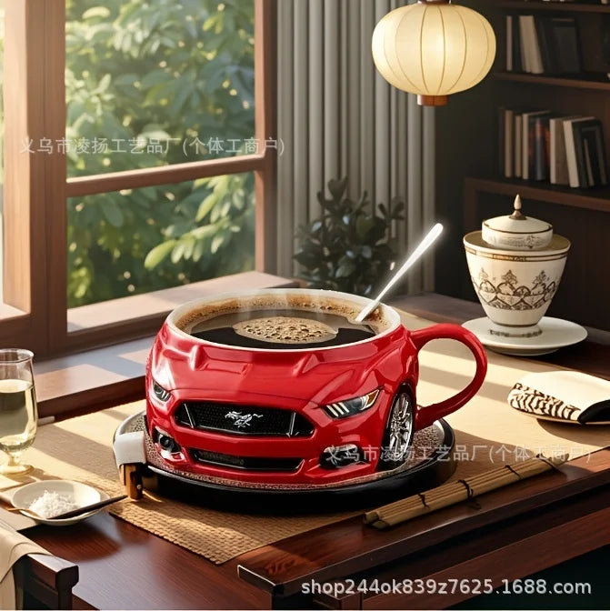 Mustang Horse Stainless Steel Coffee Mug – Durable Resin-Coated Cup for Office, Home & Gift Use