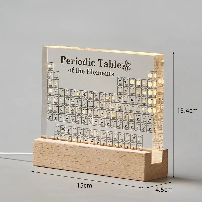 Acrylic Periodic Table of Elements – Real Sample Collection Display for Students, Teachers & Science Lovers