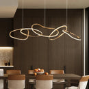 Rose Gold LED Chandelier – Modern Circle Rings Lustre, Hanging Lights for Home Decor