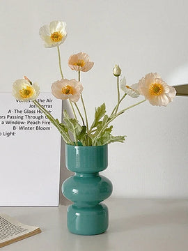 Nordic Glass Vase Flower Bottle Arrangement Container Hydroponics Plant Bottle Desktop Ornament Home Decor Accessory