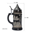 Engraved German Beer Mug – Ceramic Tankard Cup with Metal Lid, Creative Gift for Dad and Men