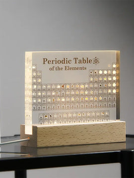Acrylic Periodic Table of Elements – Real Sample Collection Display for Students, Teachers & Science Lovers