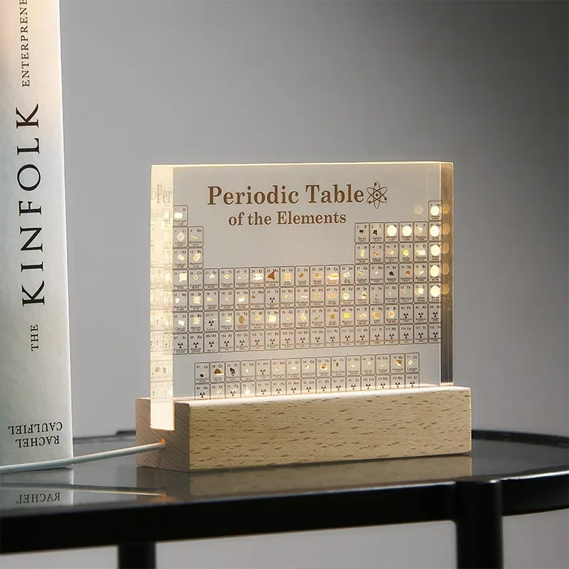 Acrylic Periodic Table of Elements – Real Sample Collection Display for Students, Teachers & Science Lovers