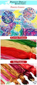 Beginner Embroidery Kit with White Flower Design – DIY Needlework Craft for Adults & Home Decoration