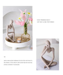 Nordic Abstract Woman Sculpture – Vilead Resin Thinker Figurine for Modern Home Decoration