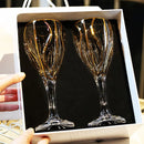 Crystal Glass Golden Red Wine Glass High Foot Wine Cup High-end Wine Set Gift Box Set Pair Cup