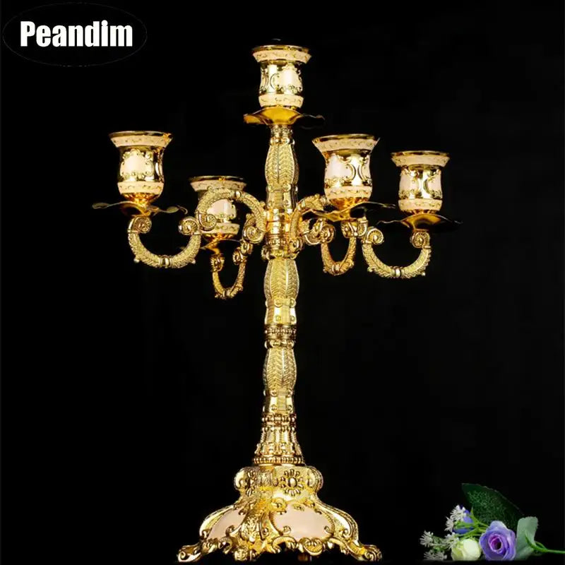 PEANDIM Luxury Gold Votive Candle Holders  Party Christmas Home Candlestick Wedding Table Centerpieces Candelabra Decoration