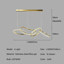 Rose Gold LED Chandelier – Modern Circle Rings Lustre, Hanging Lights for Home Decor