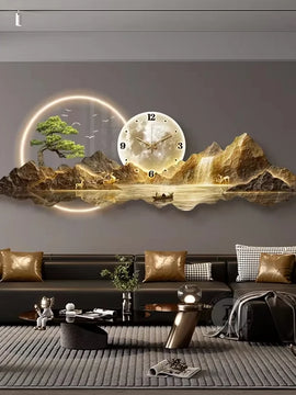 Luxury LED Wall Clock – Minimalist Aesthetic Wall Watch for Living Room, Silent Nordic Horloge Murale Home Decor