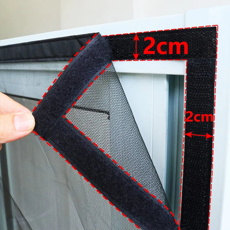 Insect-Proof Magnetic Screen Door – Black Mesh Curtain for Mosquito & Fly Protection Indoors