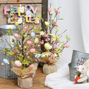 45cm Easter Egg Decoration Tree Branch Easter Deco Colorful Painting Flower Fake Plant Wedding Home Office Party 