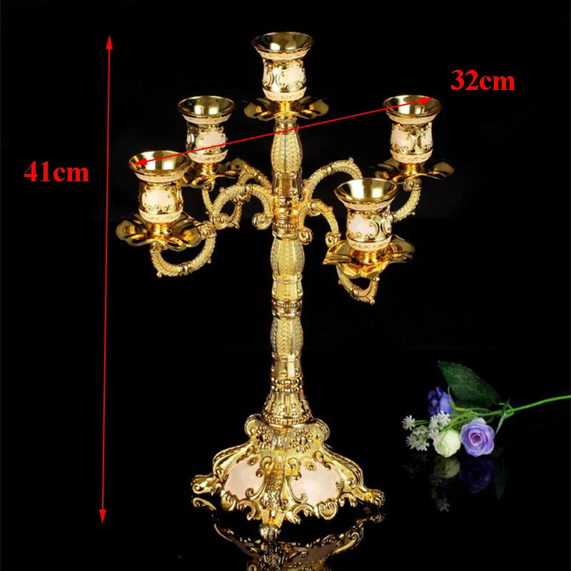 PEANDIM Luxury Gold Votive Candle Holders  Party Christmas Home Candlestick Wedding Table Centerpieces Candelabra Decoration