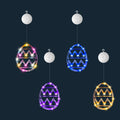 2/4PCS Easter Window String Lights Battery Operated Hanging Easter Day Decoration Night Light For Indoor Home Party Wall Decor